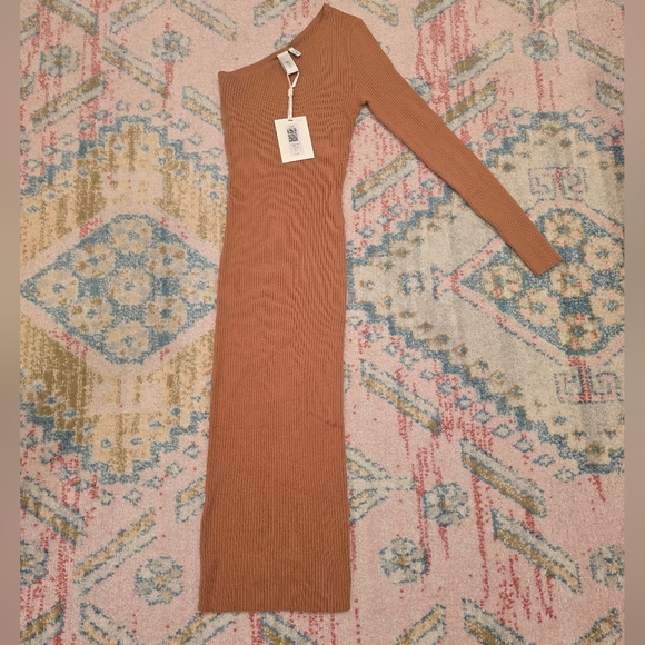 Y.A.S. Ribbed Knit One Shoulder Midi Dress - Picture 2 of 8